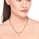 Gold Plated Traditional Black Beads Contemporary Mangalsutra For Women
