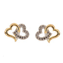 Heart Shape AD Studded Gold Plated Mangalsutra With Earrings