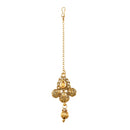 Jewellery Set Gold Plated Collar Necklace Set With Tear Drop Earring & Maang-Tikka Bridal Jewellery For Women & Girls
