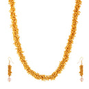 Gold Plated Drape Gold Pearl Ethnic Necklace Jewellery Set