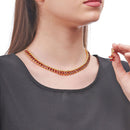 Gold Plated Pear Cut Red Ethnic AD Necklace Jewellery Set