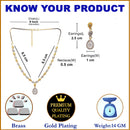 Gold Plated Teardrop White Ethnic American Diamond Necklace Jewellery Set