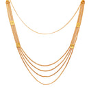 Traditional Gold Plated Gold Ethnic Layered Necklaces