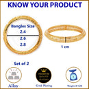 Gold Plated Leaf Shape Daliy Wear Set of 2 Bangles