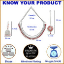 Rhodium Plated Red American Diamond Ethnic Bridal Jewellery Set