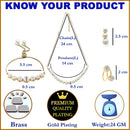 Gold Plated Circular White American Diamond Ethnic Complete Jewellery Set