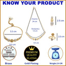 Gold Plated White AD Stone Ethnic Complete Jewellery Set