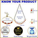 Gold Plated Curved Red American Diamond Ethnic Complete Jewellery Set