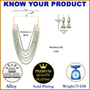 Gold Plated Stylish Green Pearl Ethnic Stylish Layered Necklaces