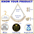 Gold Plated White American Diamond Ethnic Complete Jewellery Set