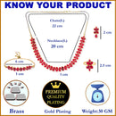 Gold Plated Marquise Red AD Stone Ethnic Complete Jewellery Set