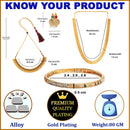 Gold Plated Kasulaperu Red Cubic Zirconia Ethnic South Indian Jewellery Set