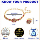 Gold Plated Red AD Stone Ethnic Bracelet With Ring