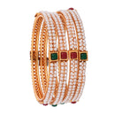 Gold Plated Multicolor Ethic Bangle Set of 4