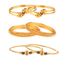Gold Plated Combo Set of 6 Royal Contemporary Bangles For Women