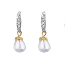 Gold Plated Fish Hook White Pearl Casual / Daily Wear Drop Earrings