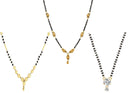 Black Beads Combo Set of 3 Contemporary Mangalsutra For Women